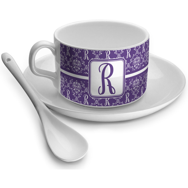Custom Initial Damask Tea Cup