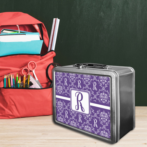 Initial Damask Tin Lunchbox - LIFESTYLE