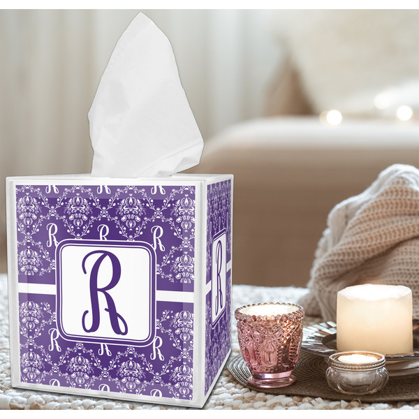 Initial Damask Tissue Box - LIFESTYLE
