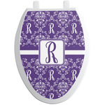 Initial Damask Toilet Seat Decal - Elongated (Personalized)