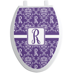 Initial Damask Toilet Seat Decal - Elongated (Personalized)
