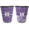 Initial Damask Trash Can Black - Front and Back - Apvl