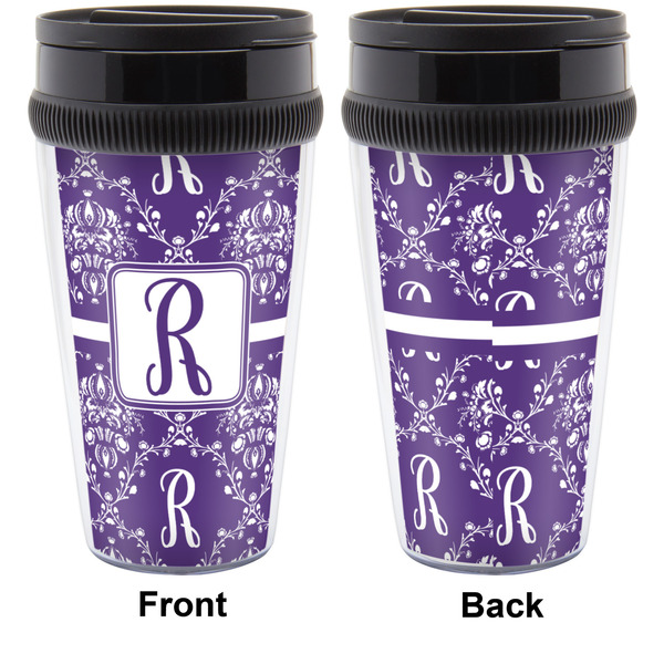 Initial Damask Travel Mug Approval (Personalized)