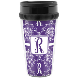 Initial Damask Acrylic Travel Mug without Handle (Personalized)