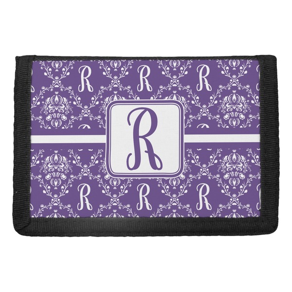 Custom Initial Damask Trifold Wallet (Personalized)