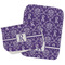 Initial Damask Two Rectangle Burp Cloths - Open & Folded