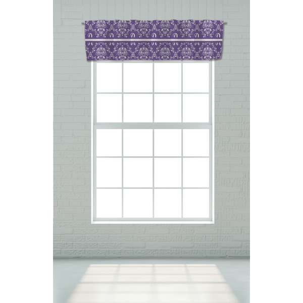Initial Damask Valance - On window