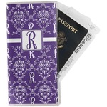 Initial Damask Travel Document Holder