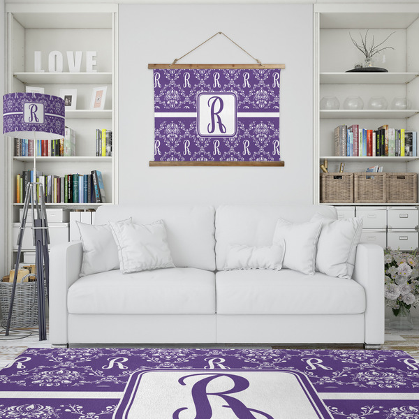 Initial Damask Wall Hanging Tapestry - IN CONTEXT