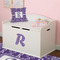 Initial Damask Wall Letter Decal Small on Toy Chest