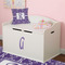 Initial Damask Wall Monogram on Toy Chest