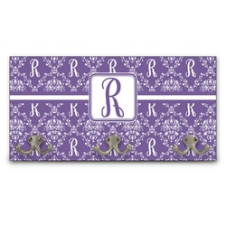 Initial Damask Wall Mounted Coat Rack (Personalized)