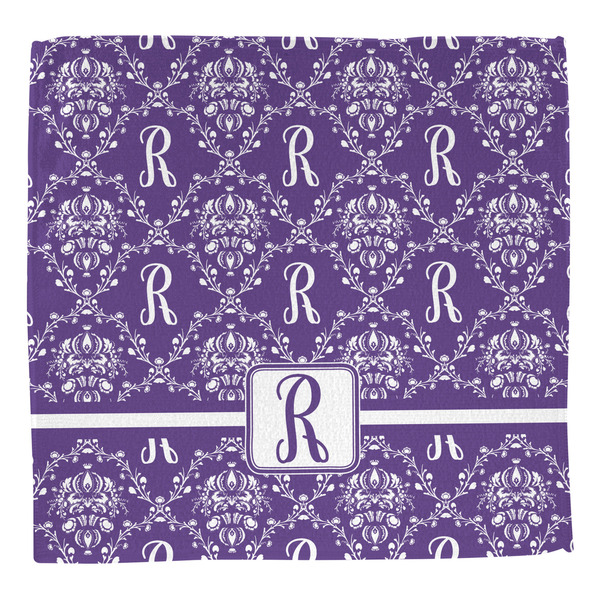 Initial Damask Washcloth - Front - No Soap