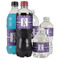 Initial Damask Water Bottle Label - Multiple Bottle Sizes
