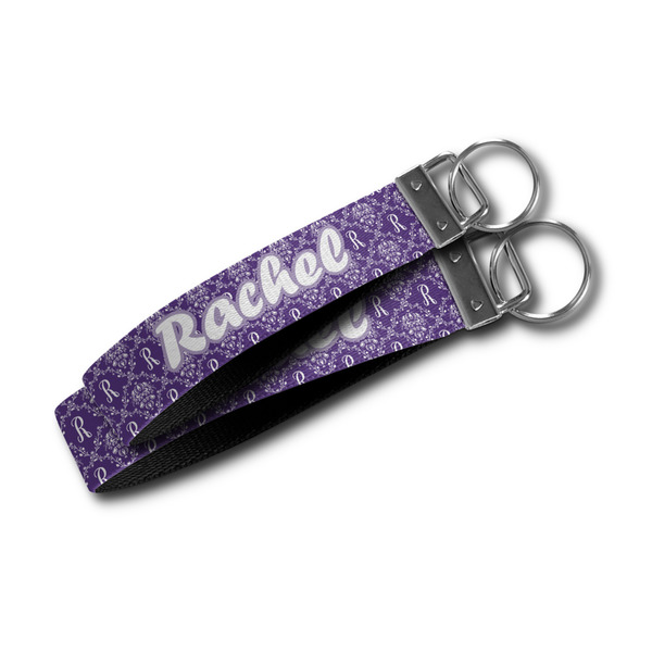 Initial Damask Webbing Keychain FOBs - Size Comparison
