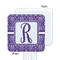 Initial Damask White Plastic Stir Stick - Single Sided - Square - Approval