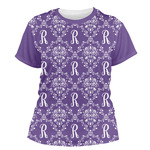 Initial Damask Women's Crew T-Shirt - Small (Personalized)