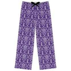 Initial Damask Womens Pajama Pants - 2XL (Personalized)