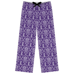 Initial Damask Womens Pajama Pants (Personalized)