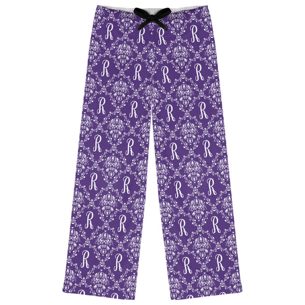 Custom Initial Damask Womens Pajama Pants (Personalized)