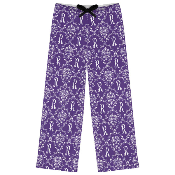 Custom Initial Damask Womens Pajama Pants (Personalized)