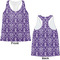Initial Damask Womens Racerback Tank Tops - Medium - Front and Back