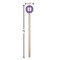 Initial Damask Wooden 6" Stir Stick - Round - Dimensions