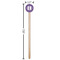 Initial Damask Wooden 7.5" Stir Stick - Round - Dimensions