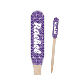 Initial Damask Paddle Wooden Food Picks - Double Sided