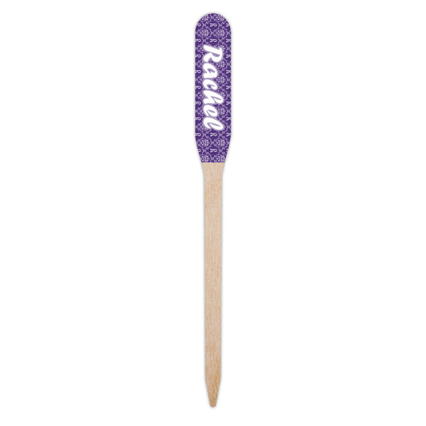 Initial Damask Wooden Food Pick - Paddle - Single Pick
