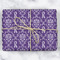 Initial Damask Wrapping Paper Roll - Matte - Wrapped Box