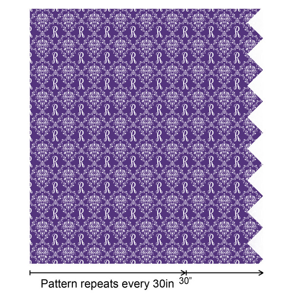 Initial Damask Wrapping Paper Roll - Satin - Partial Roll