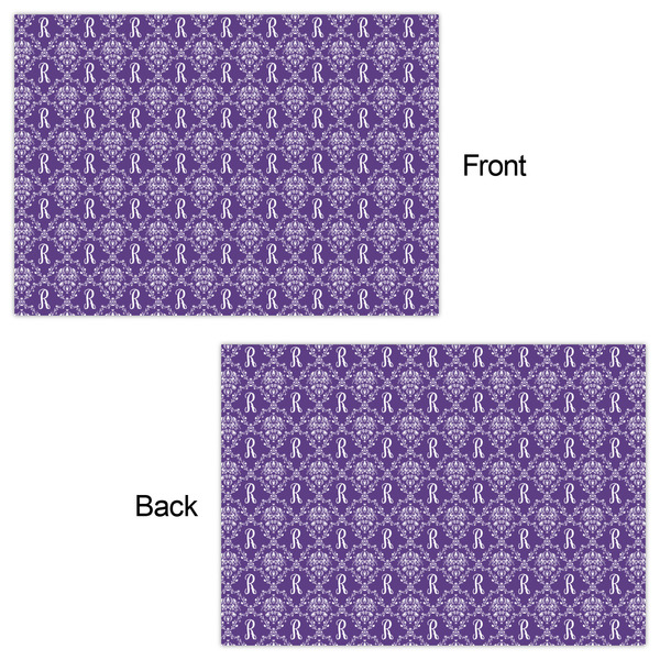 Initial Damask Wrapping Paper Sheet - Double Sided - Front & Back