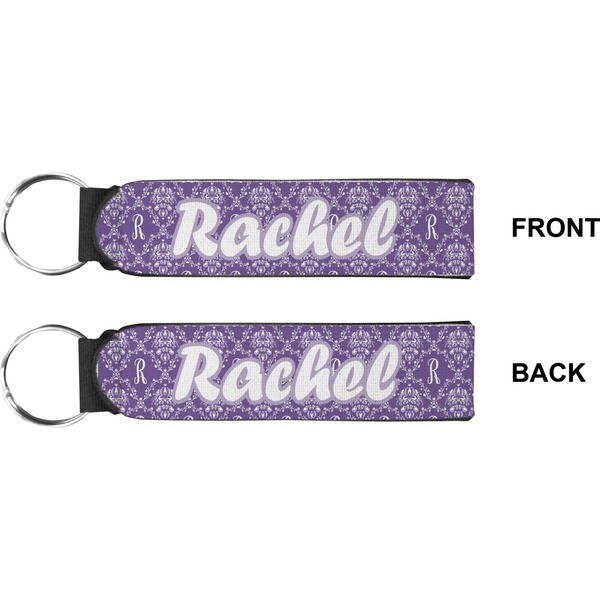 Personalized Initial Damask Wristlet (Front + Back)