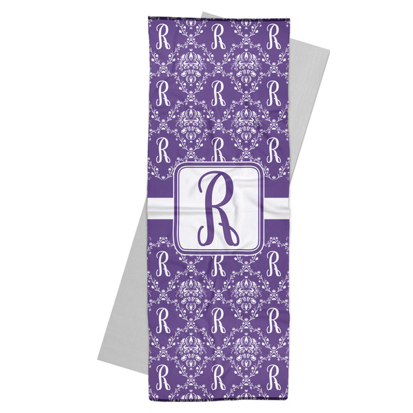 Custom Initial Damask Yoga Mat Towel (Personalized)