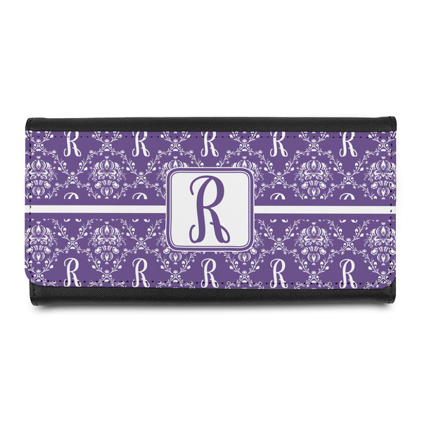 Custom Initial Damask Leatherette Ladies Wallet (Personalized)