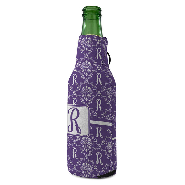 Initial Damask Zipper Bottle Cooler - ANGLE (bottle)