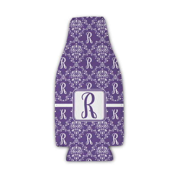 Custom Initial Damask Zipper Bottle Cooler