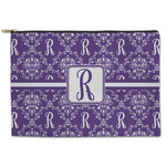 Initial Damask Zipper Pouch - Large - 12.5"x8.5" (Personalized)