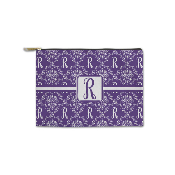 Custom Initial Damask Zipper Pouch - Small - 8.5"x6" (Personalized)