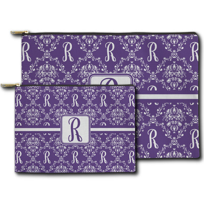 Initial Damask Zipper Pouch (Personalized)