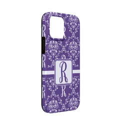Initial Damask iPhone Case - Rubber Lined - iPhone 13 Mini