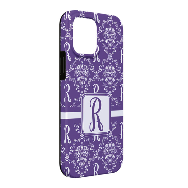 Custom Initial Damask iPhone Case - Rubber Lined - iPhone 13 Pro Max