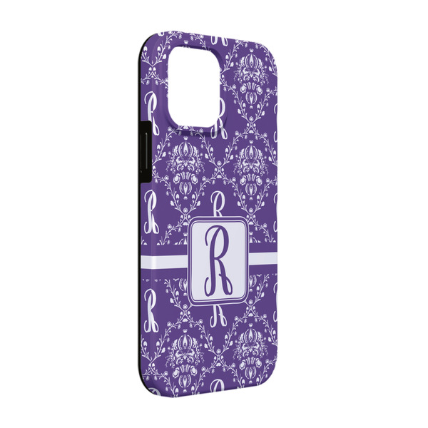 Custom Initial Damask iPhone Case - Rubber Lined - iPhone 13 Pro