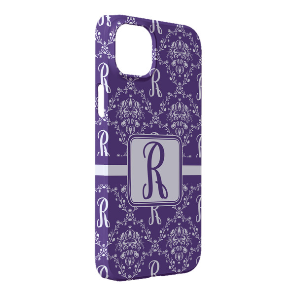 Custom Initial Damask iPhone Case - Plastic - iPhone 14 Plus