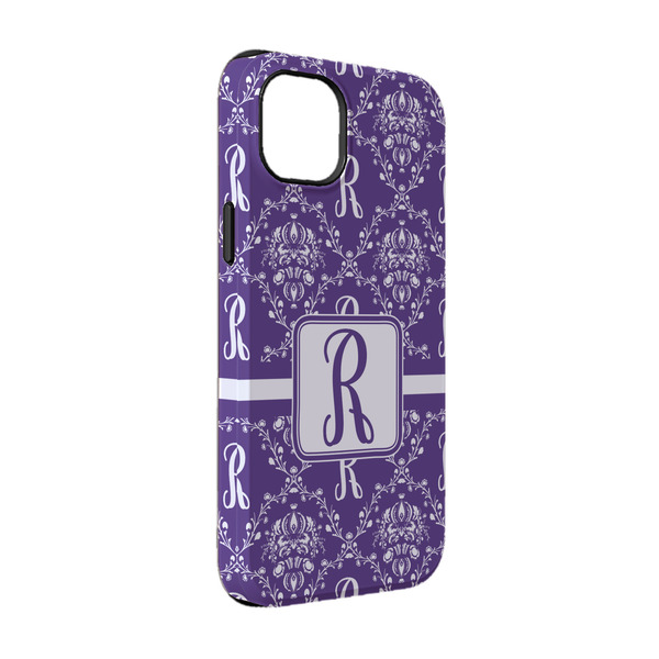 Custom Initial Damask iPhone Case - Rubber Lined - iPhone 14