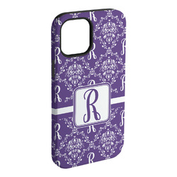 Initial Damask iPhone Case - Rubber Lined - iPhone 15 Plus