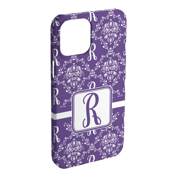 Custom Initial Damask iPhone Case - Plastic