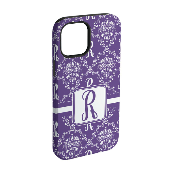 Custom Initial Damask iPhone Case - Rubber Lined - iPhone 15 Pro