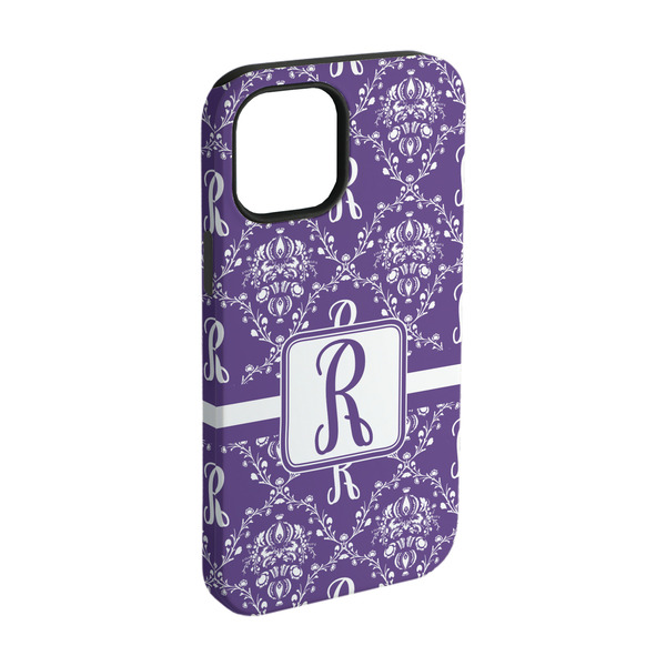 Custom Initial Damask iPhone Case - Rubber Lined - iPhone 15